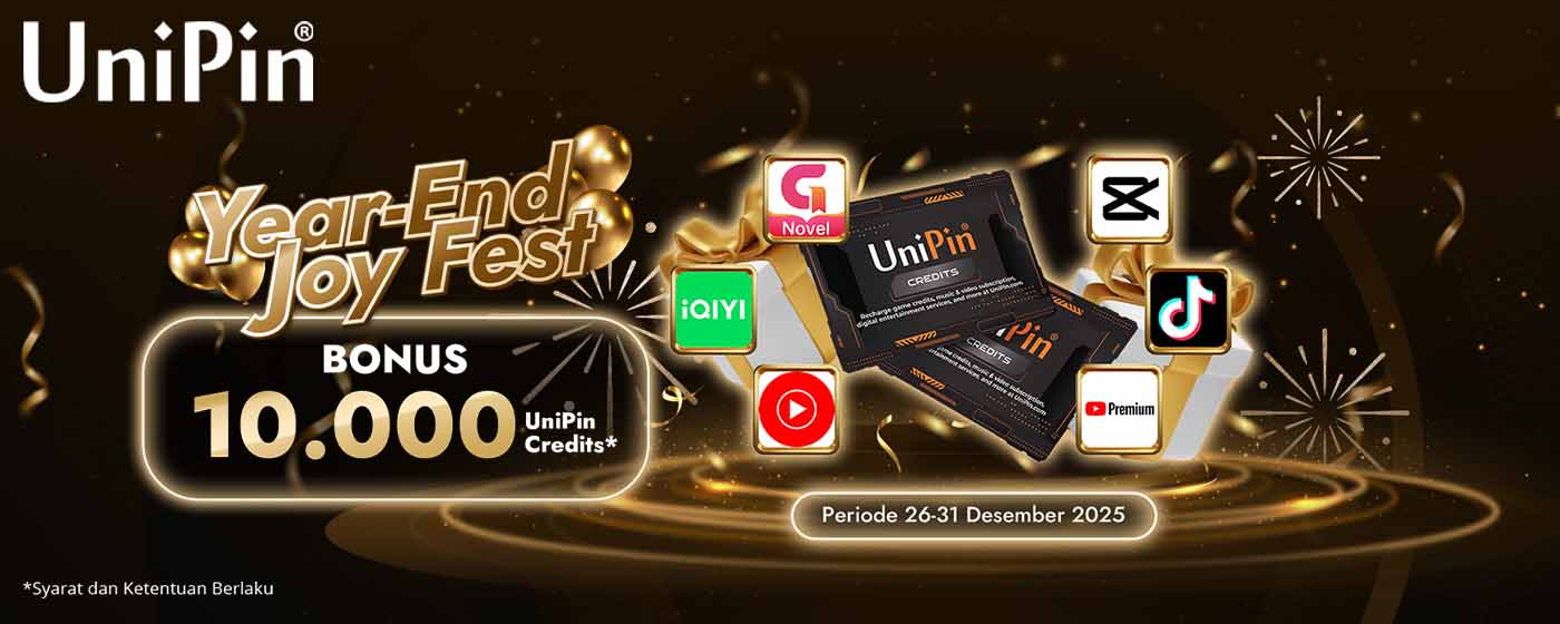 Year-End Joy Fest: Dapatkan Bonus UniPin Credits Senilai 10.000!
